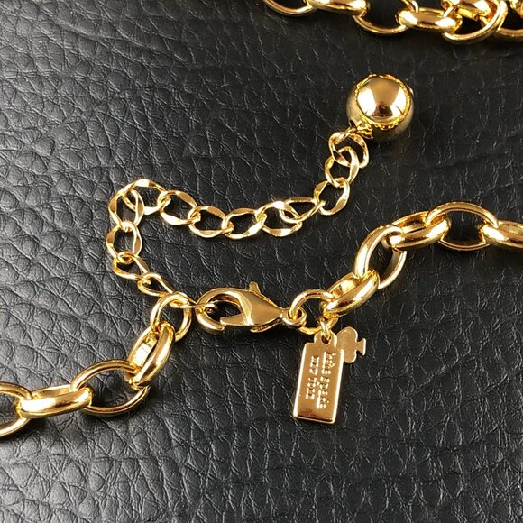 Kate Spade Necklace New Leaf Collection Hammered Gold Tone Statement Chain EUC - Picture 5 of 10